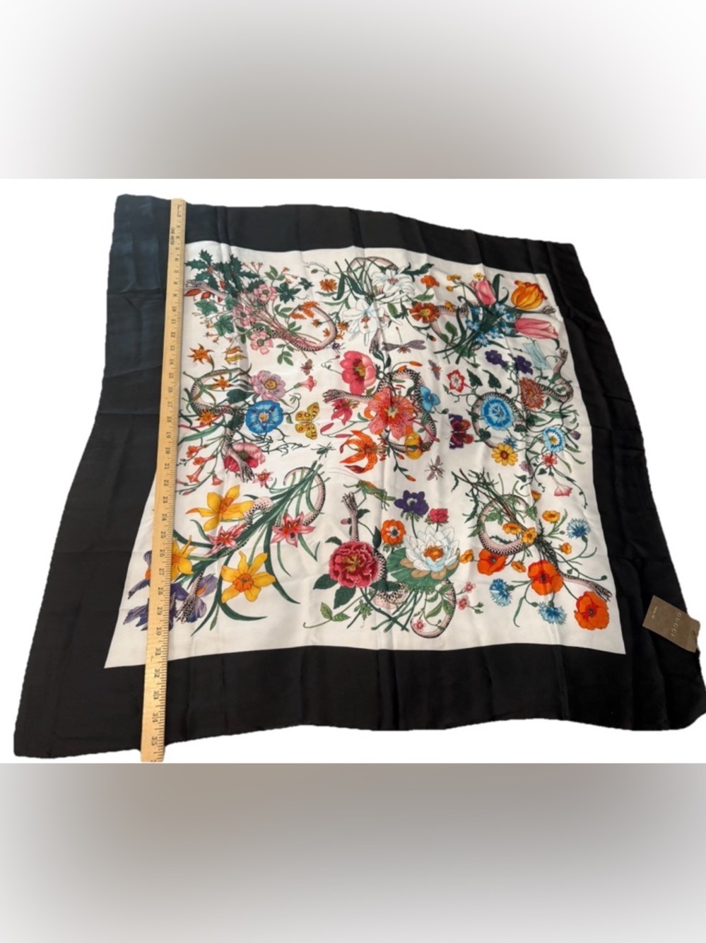 GUCCI FLORAL SNAKES SILK SCARF 35” -Firenze Florence 1921